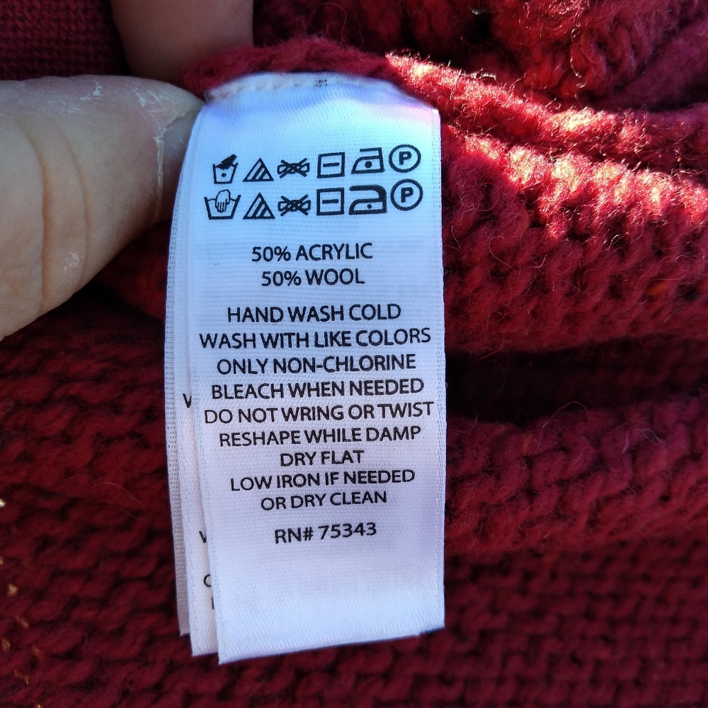 Cynthia Rowley Burgundy Turtleneck Sweater, Size Large, 50% Wool, Rounde… - Picture 6 of 12